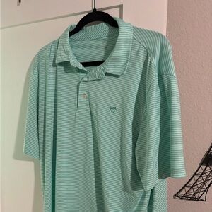 Southern Tide Men’s Striped Teal Polo Shirt Size XL